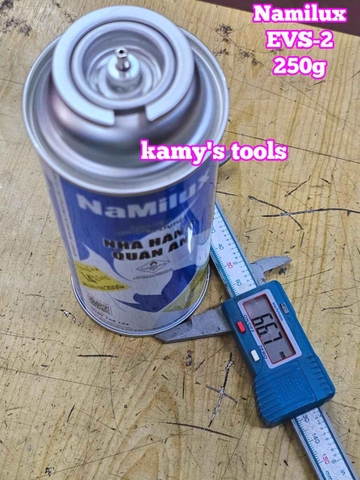 Chai lon bình gas mini Namilux 250g EVS-2 dài 200mm