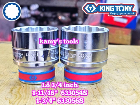 Tuýp 3/4 inch hệ inch 12 cạnh Kingtony 1-11/16 inch 1-3/4 inch 633054S 633056S