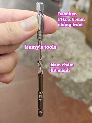 Đầu mũi bắn vít bake PH2 dài 65mm chống trượt Dasuken DSK-NS0265 (bán lẻ 1 cây)