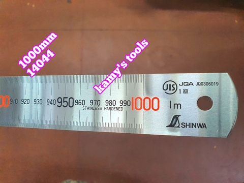 Thước lá Shinwa inox 0-1000mm model 14044, thước lá 100cm