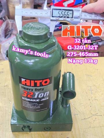Kích con đội thủy lực 32 tấn đế dày Hito 275-465mm nặng 13kg model G-3201-32T