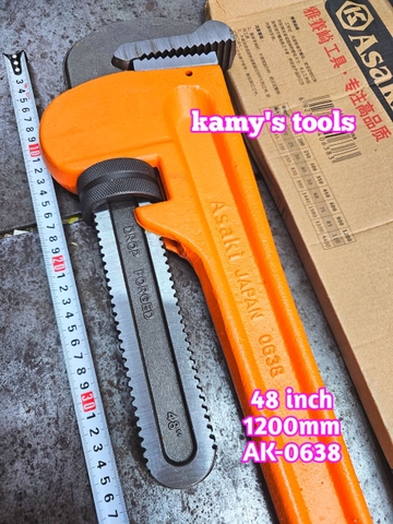 Mỏ lết răng 48 inch dài 1200mm Asaki AK-0638 mở miệng khoảng 110mm-120mm