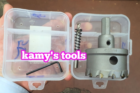 Mũi khoét inox sắt đầu hợp kim công nghệ Đức cao cấp 55mm 60mm 65mm 70mm 75mm 80mm 85mm 90mm 95mm 100mm