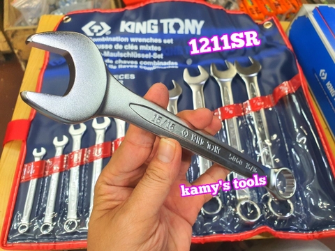 Bộ cờ lê vòng miệng hệ inch 11 chi tiết Kingtony 1211SR 1/4-15/16