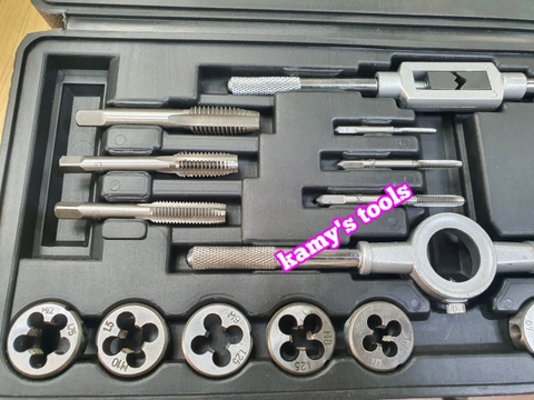 Bộ taro bàn ren 20 chi tiết ta rô ren hợp kim thép siêu cứng và bền hơn hộp nhựa mica