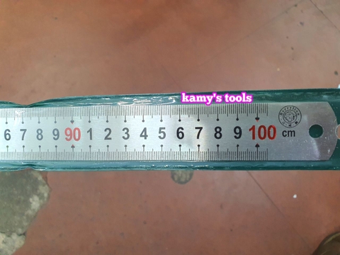 Thước lá inox 1m (1 mét) bản 30mm hệ inch và mét Berrylion model 00722058
