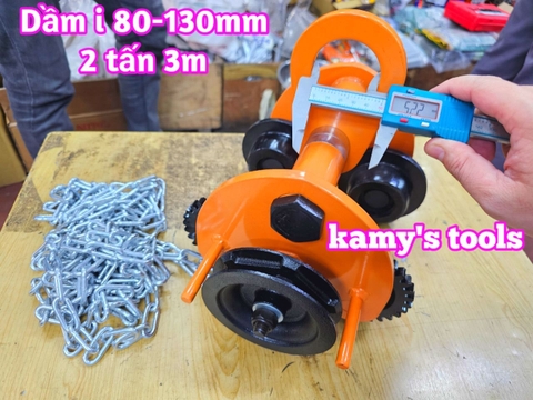 2 tấn 3m Rùa kéo pa lăng Nitto chạy dầm I 80mm-130mm GCL-2