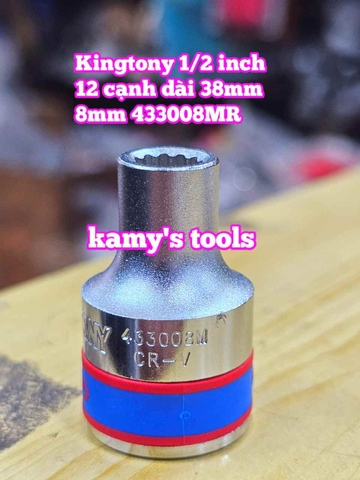 Đầu tuýp khẩu ngắn 1/2 inch Kingtony bông 12 cạnh 8mm 9mm 10mm 11mm 12mm 433008mr 433009mr 433010mr 433011mr 433012mr
