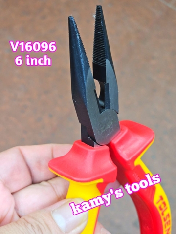 V16096 Kìm nhọn cách điện 1000V Tolsen 6 inch 160mm