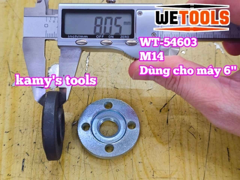 Ốc hãm máy mài bộ tán mài mặt bích kẹp đĩa cắt lưỡi đá mài M14 cho máy mài góc 150mm Wetools WT-54603