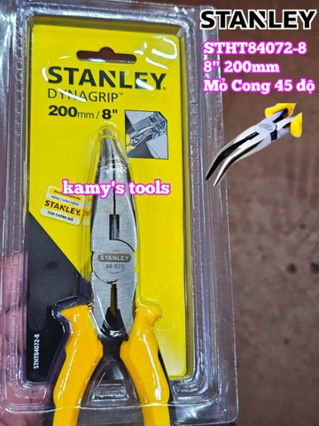 Kìm mỏ nhọn cong 45 độ 8 inch 200mm Stanley STHT84072-8