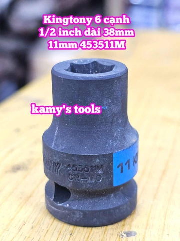 Đầu tuýp đen 1/2 inch Kingtony 6 cạnh 8mm 9mm 10mm 11mm 12mm 13mm 453508M 453509M 453510M 453511M 453512M 453513M
