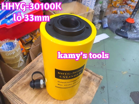 HHYG-30100K Kích thủy lực có lỗ rỗng tâm 30 tấn TLP hành trình 100mm lỗ 33mm 246mm-346mm