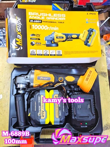 Máy mài góc dùng pin 100mm 21V 2 pin 10 Cell Maxsupe M-6889B