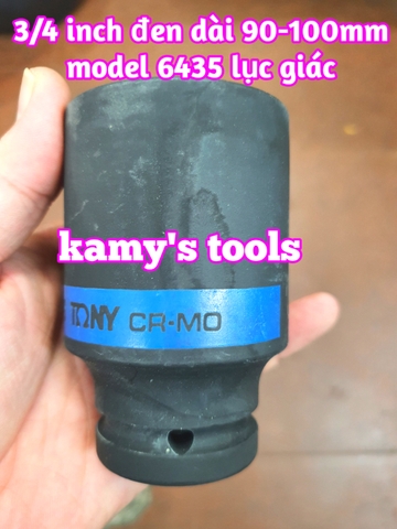 Đầu tuýp đầu khẩu đen dài lục giác dài 90mm Kingtony lỗ 3/4 inch 36mm 38mm 40mm 41mm 643536M, 643538M, 643540M, 643541M