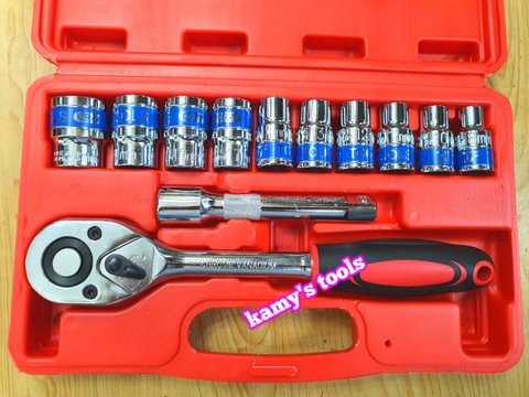 Bộ tuýp khẩu cần tự động có khúc nối 12 chi tiết 1/2 inch 8mm-24mm Tifone, bộ đồ nghề sửa chữa xe