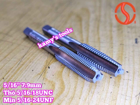 Bộ taro hệ inch tạo ren trong 5/16 inch (7.9mm) Shanghai bước ren thô và mịn 5/16-18 UNC 5/16-24 UNF