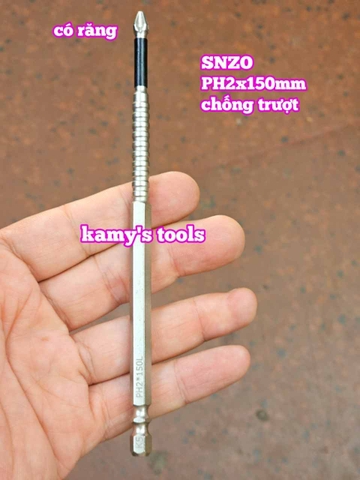 Đầu mũi bắn vít bake PH2 dài 150mm chống trượt SNZO SO-52215 (bán lẻ 1 cây)