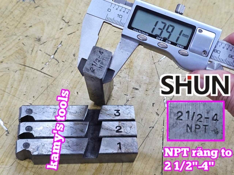 Dao tiện ren ống sắt tráng kẽm Long Shun NPT REN TO 2 1/2-4 inch (76mm-114mm)