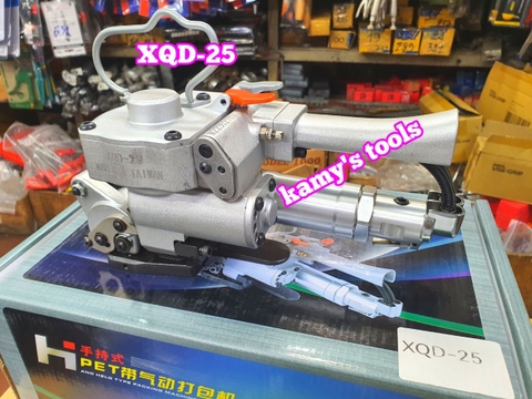 Máy đóng đai siết đai nhựa dùng khí nén pp pet 13-16-19-25mm XQD-25, siết hàn cắt 3 trong 1