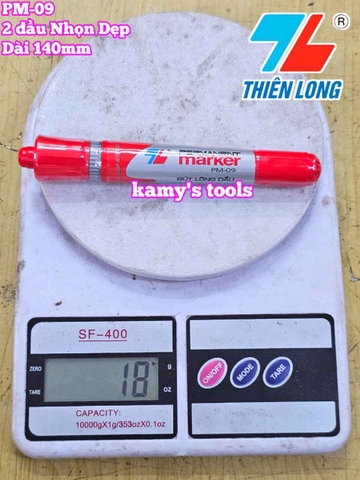 Bút lông dầu Thiên Long Permanent Marker 2 đầu dẹp và nhọn dài 140mm PM-09