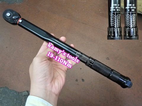 Cần siết lực chỉnh lực đen 3/8 inch 19-110Nm dài 367mm