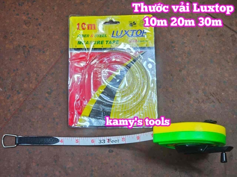 Thước dây vải cuộn 10 mét 20 mét 30 mét Luxtop LT-FT10, LT-FT20, LT-FT30, thước vải 10m 20m 30m