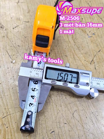 Thước kéo thước cuộn rút 3 mét 3m Maxsupe M-2506 bản 16mm 1 mặt