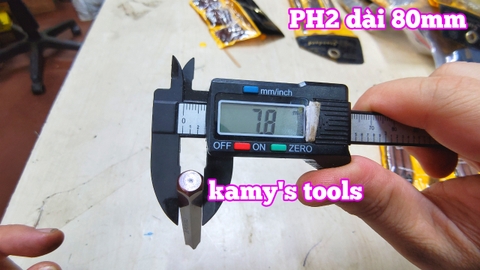 Mũi vít đóng bake 4 cạnh PH2 thép cao cấp S2 dài 80mm Standard