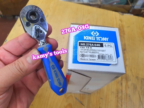 Cần siết tự động 1/4 inch 2 đầu vặn vít vặn tuýp 72 răng Kingtony 276A-04G dài 111mm