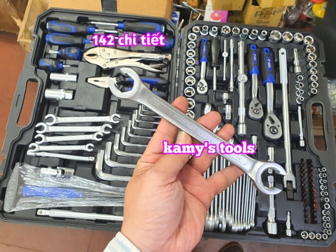 142 chi tiết bộ dụng cụ công cụ đồ nghề bộ tuýp đa năng 3 hệ 1/4 3/8 1/2 inch Yofe