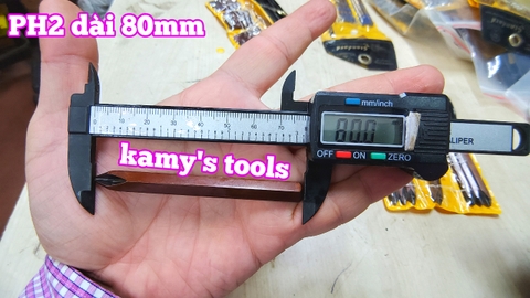 Mũi vít đóng bake 4 cạnh PH2 thép cao cấp S2 dài 80mm Standard