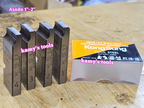 Dao tiện ren ống thép sắt tráng kẽm Asada hiệu KSU Kong Sung 1-2 inch 34mm-60mm hệ ren thông dụng BSPT