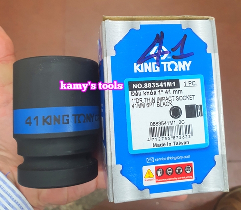 Đầu tuýp đầu khẩu đen dài lục giác dài 80mm Kingtony 1 inch 36mm 38mm 41mm 883536M 883538M 883541M
