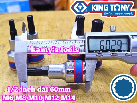 Tuýp lú đầu sao M 12 cạnh 1/2 inch Kingtony M6 M8 M10 M12 M14 402606 402608 402610 402612 402614