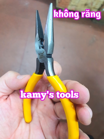 Kìm mũi nhọn có răng và không răng có lò xo 125mm, kìm nhọn