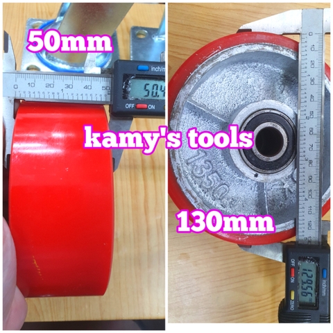 Bánh xe PU 130x50mm mâm gang APK 1350 loại đế xoay và cố định (bán lẻ từng chi tiết)