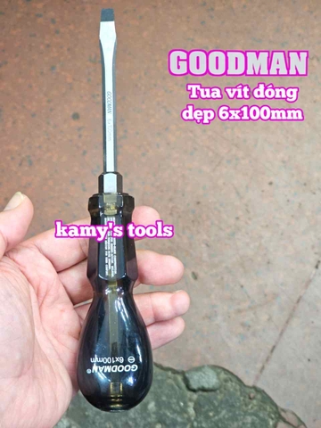 Tua vít đóng Goodman bake PH2 dẹp 6mm dài 100mm P98+6x100 P98-6x100