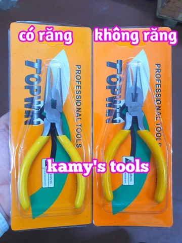 Kìm mũi nhọn có răng và không răng có lò xo 125mm, kìm nhọn