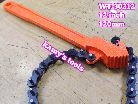 Cờ lê xích mở lọc dầu nhớt cảo dây xích cán dài 12 inch Wetools WT-30212 đường kính 120mm