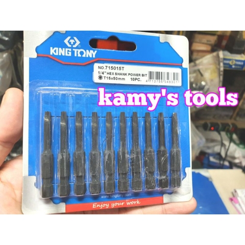 Mũi lục giác bông hoa thị chuôi đuôi lục giác 7150 dài 50mm Kingtony T6-T40 (bán lẻ 1 cái)