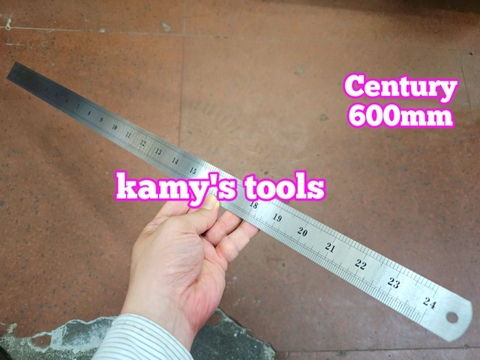 Thước lá inox Century 600mm (60cm) 2 hệ inch và mét bản 30mm dày 1mm