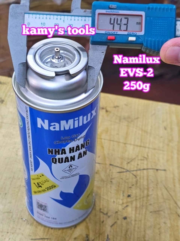 Chai lon bình gas mini Namilux 250g EVS-2 dài 200mm