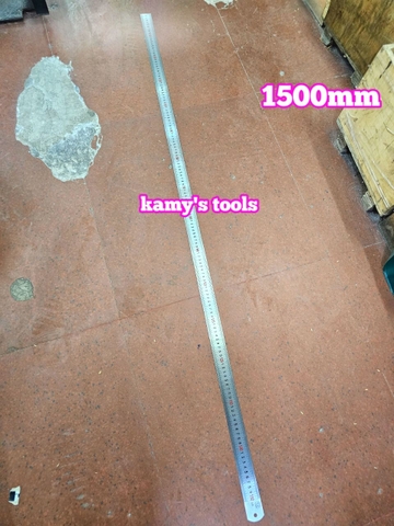 Thước lá inox 1.5m (1.5 mét) 1500m 150cm bản 37.5mm hệ inch và mét Berrylion model 070701150