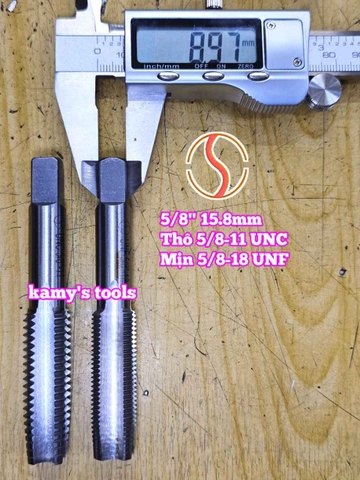 Bộ taro hệ inch tạo ren trong 5/8 inch (15.8mm) Shanghai bước ren thô và mịn 5/8-11 UNC 5/8-18 UNF