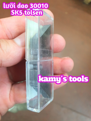 Hộp 10 Lưỡi dao thép SK5 TOLSEN mdoel 30010