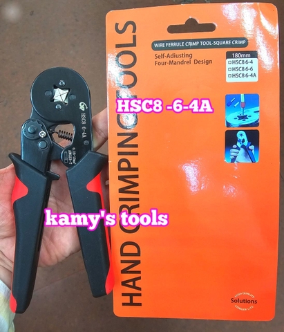 HSC8 6-4A Kìm bấm cos vuông pin tròn rỗng CV tools 0.25-10mm2
