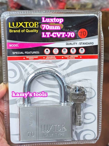 Ổ khóa trắng vuông 4 chìa 70mm Luxtop LT-CVT-70