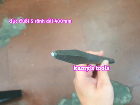 Mũi đục nhọn đục dẹp 18mm đuôi 5 rãnh SDS-Max dài 400mm Dannio