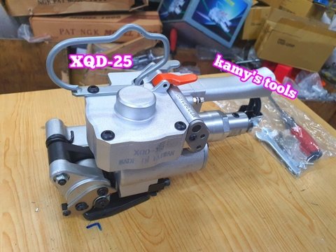 Máy đóng đai siết đai nhựa dùng khí nén pp pet 13-16-19-25mm XQD-25, siết hàn cắt 3 trong 1